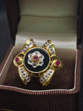 Anello oro e onice con rubini