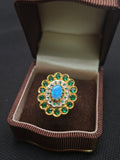 Anello stile vittoriano opale e smeraldi