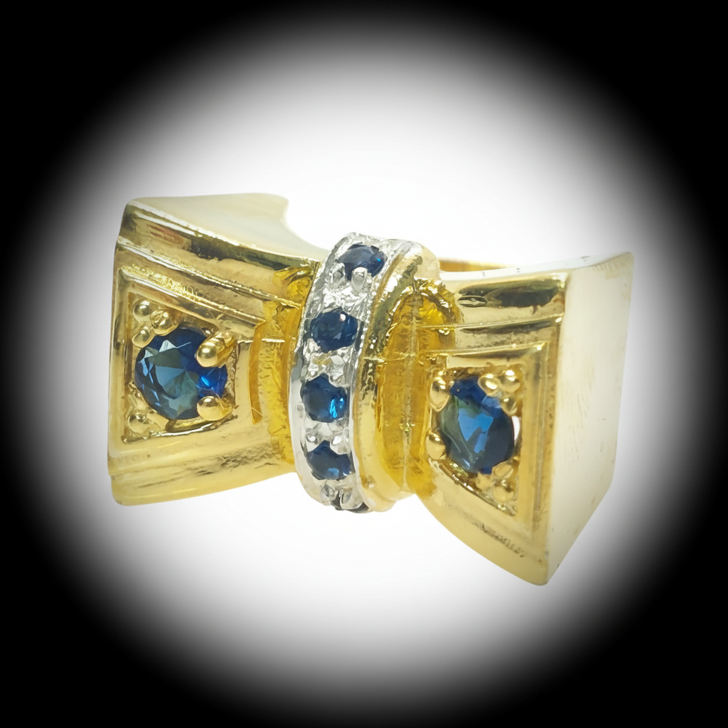 Anello art déco con vignetta